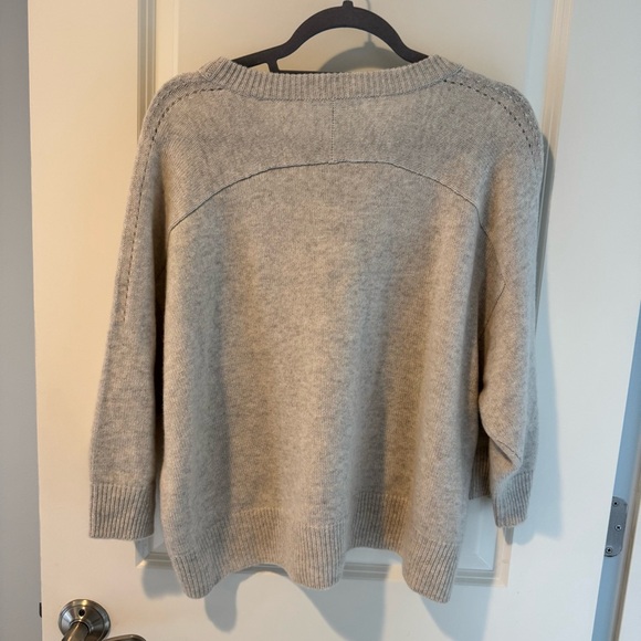 Autumn Cashmere Cropped Boxy Crewneck Beige Knit Sweater | L - Picture 3 of 5